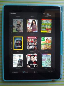 iPad with magazines