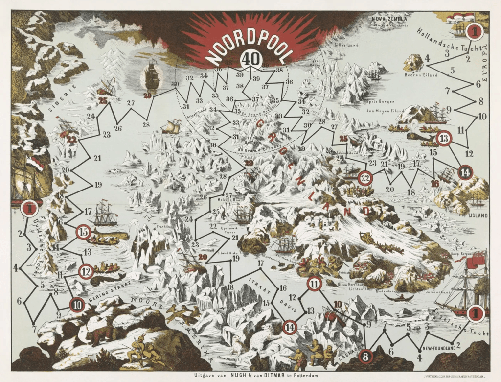 artistic map showing nordic mountains