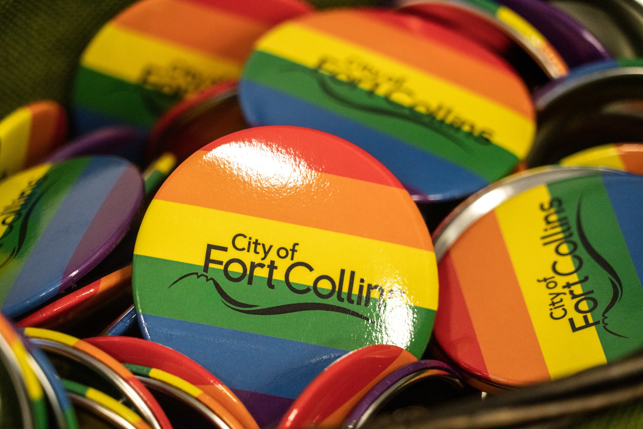 buttons with the pride flag